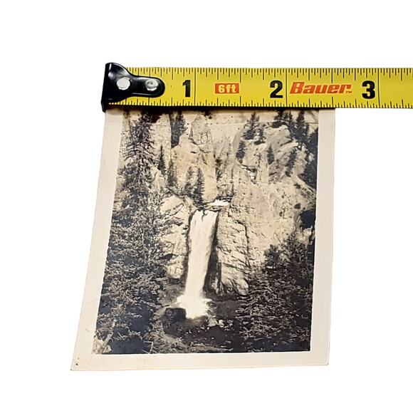 Vtg B&W Original Photo 1940s Found Above View of Beautiful Waterfall Snapshot - Picture 4 of 4